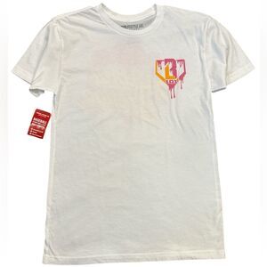 Baseball Lifestyle 101 Ice Cream Tee Strawberry Adult Small White Short Sleeve